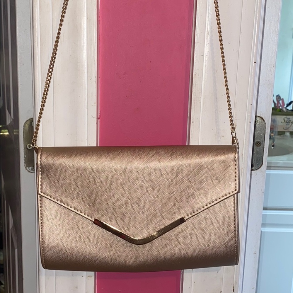 Charlotte Russe Gold Clutch Bag